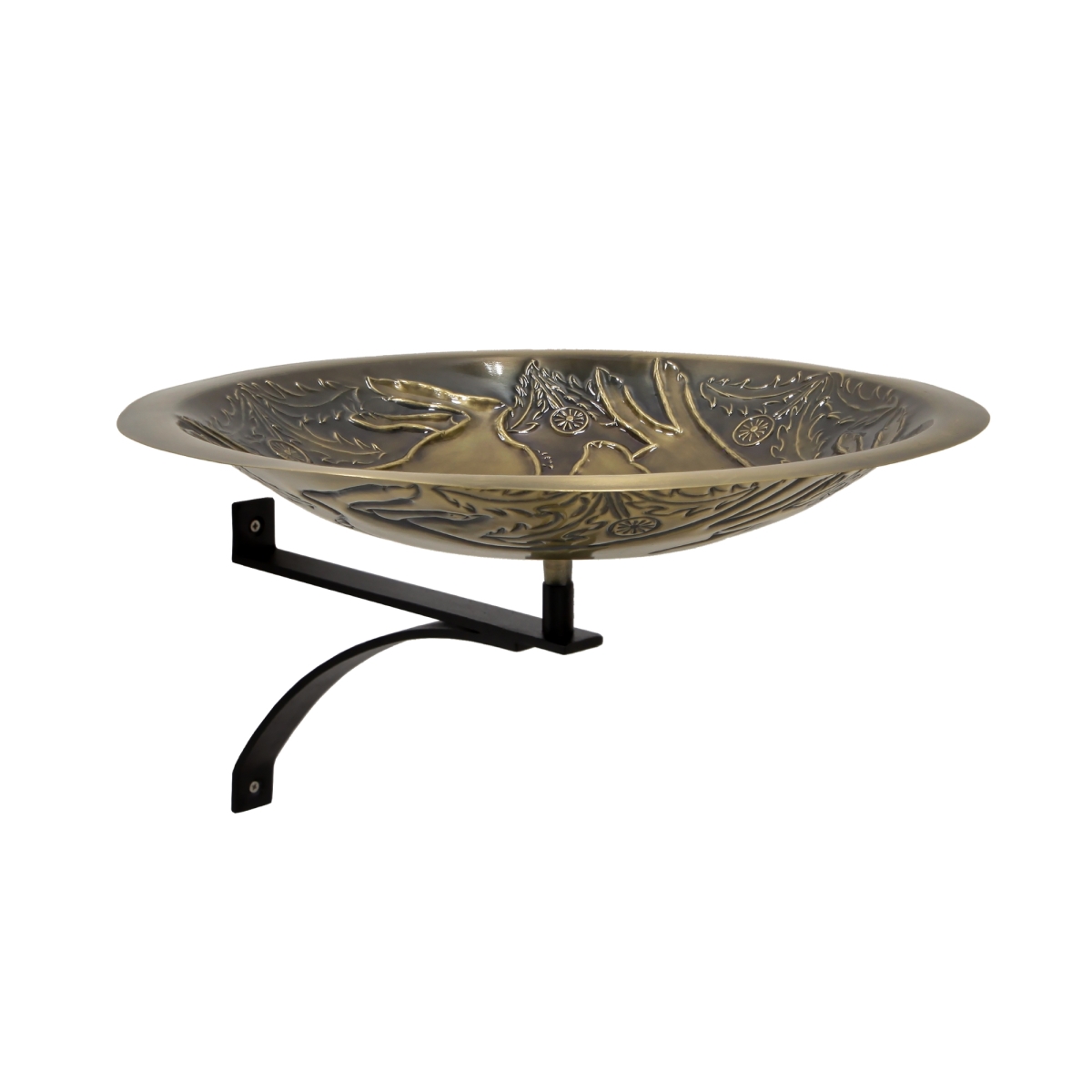 Picture of Achla BB-18-WM2 Three Hares Birdbath - Wall Mount Bracket&#44; Brass - Antique Finish