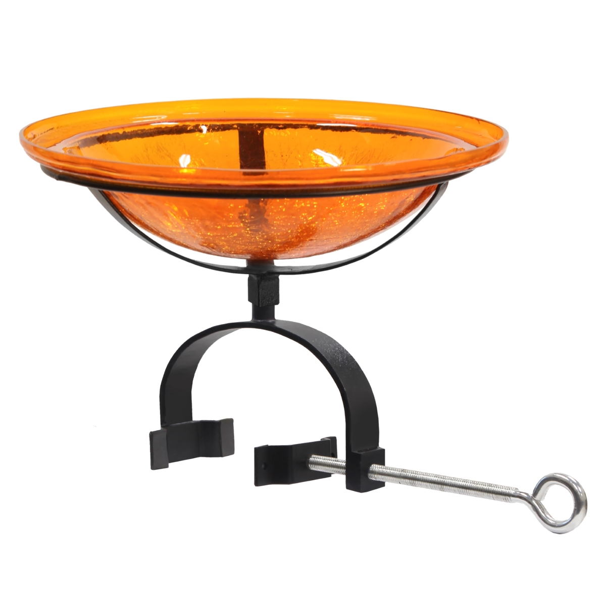 Achla CGB-06M-OR2 12 in. Mandarin Crackle Birdbath - Over Rail Bracket