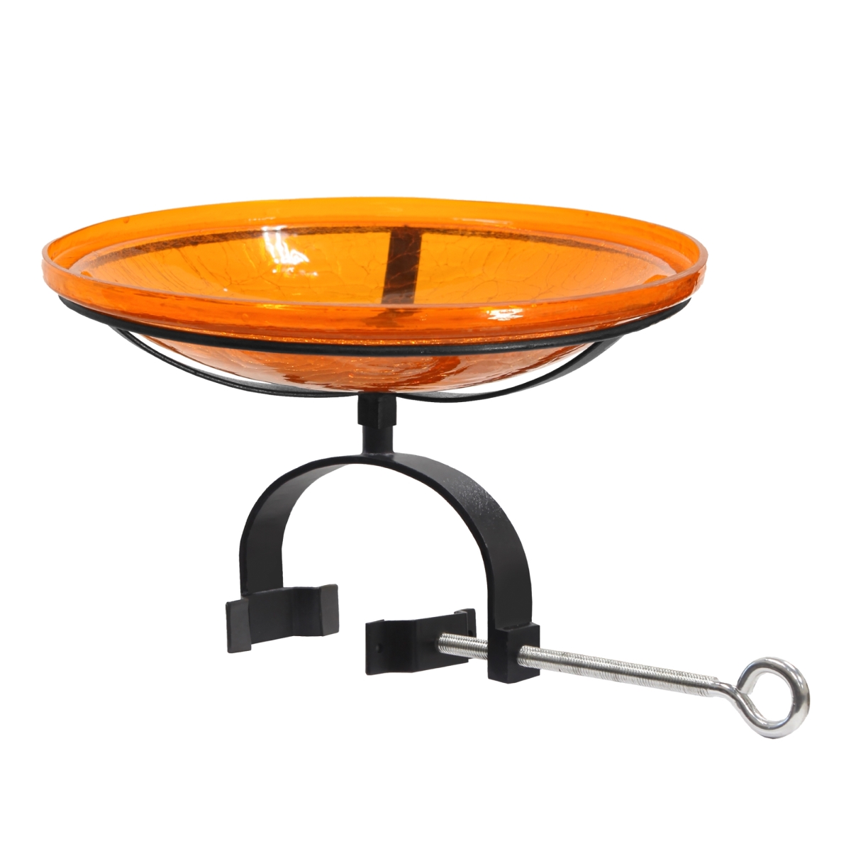 Achla CGB-14M-OR2 14 in. Mandarin Crackle Birdbath - Over Rail Bracket