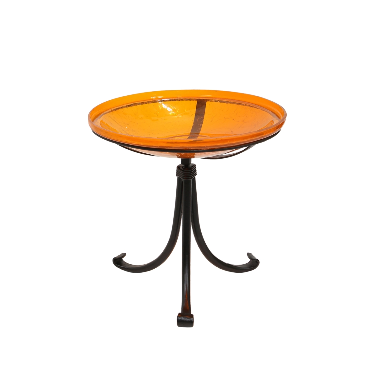 Achla CGB-14M-TR2 14 in. Mandarin Crackle Birdbath - Tripod Stand