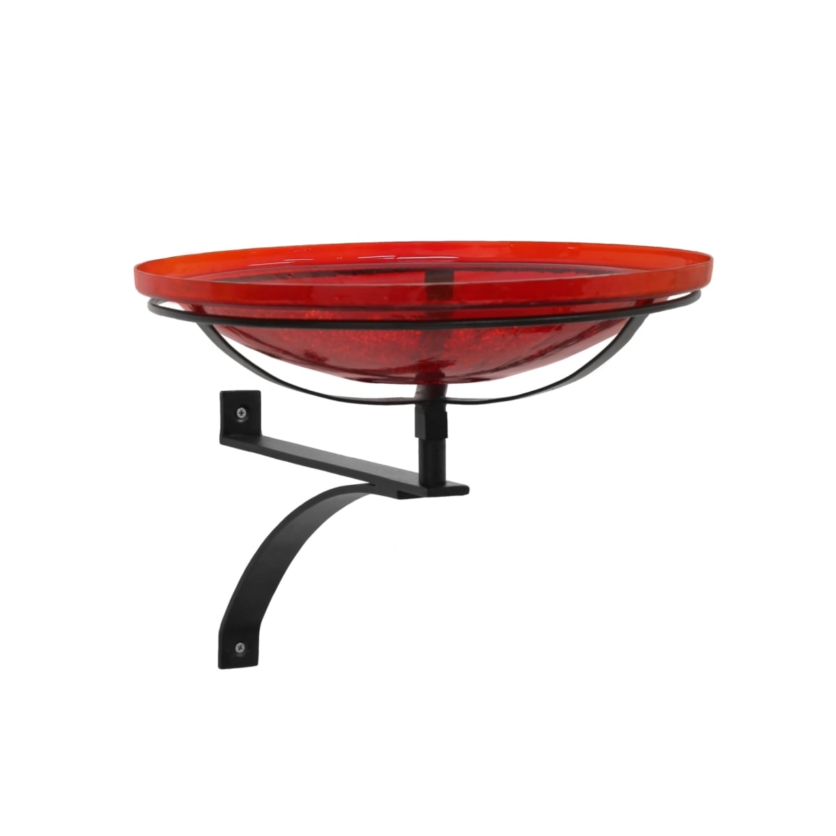 Achla CGB-14R-WM2 14 in. Red Crackle Birdbath - Wall Mount Bracket