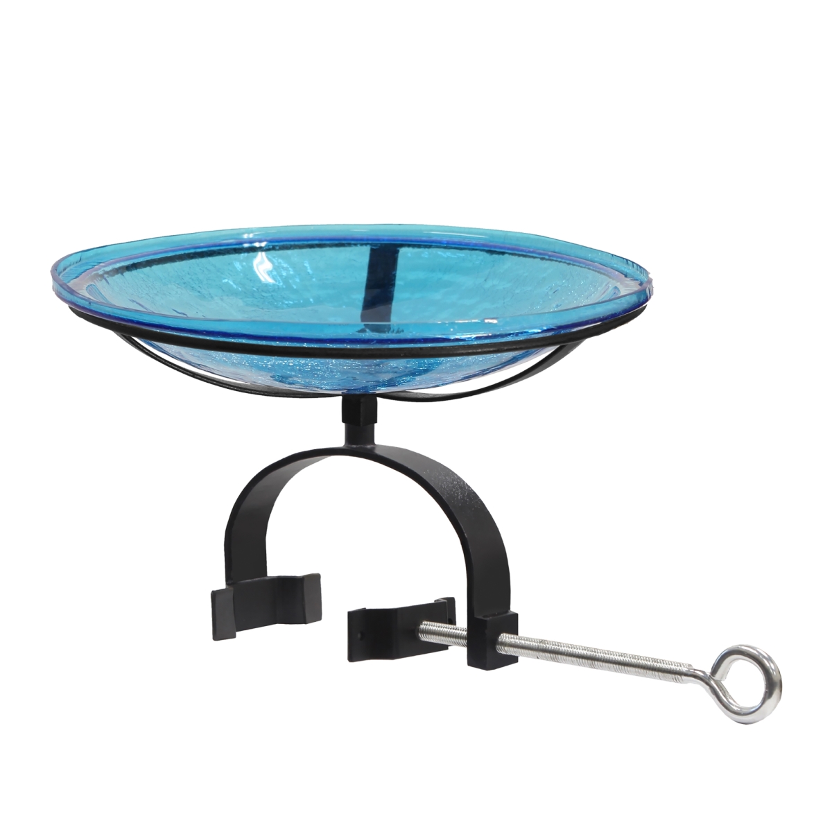 Achla CGB-14T-OR2 14 in. Teal Crackle Birdbath - Over Rail Bracket