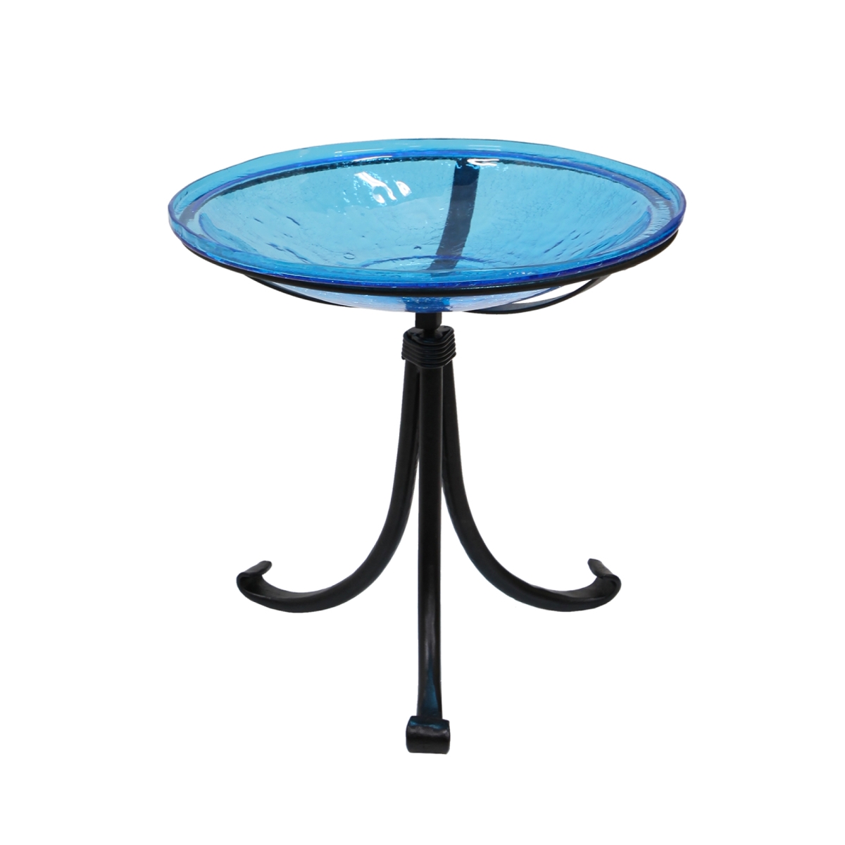Achla CGB-14T-TR2 14 in. Teal Crackle Birdbath - Tripod Stand