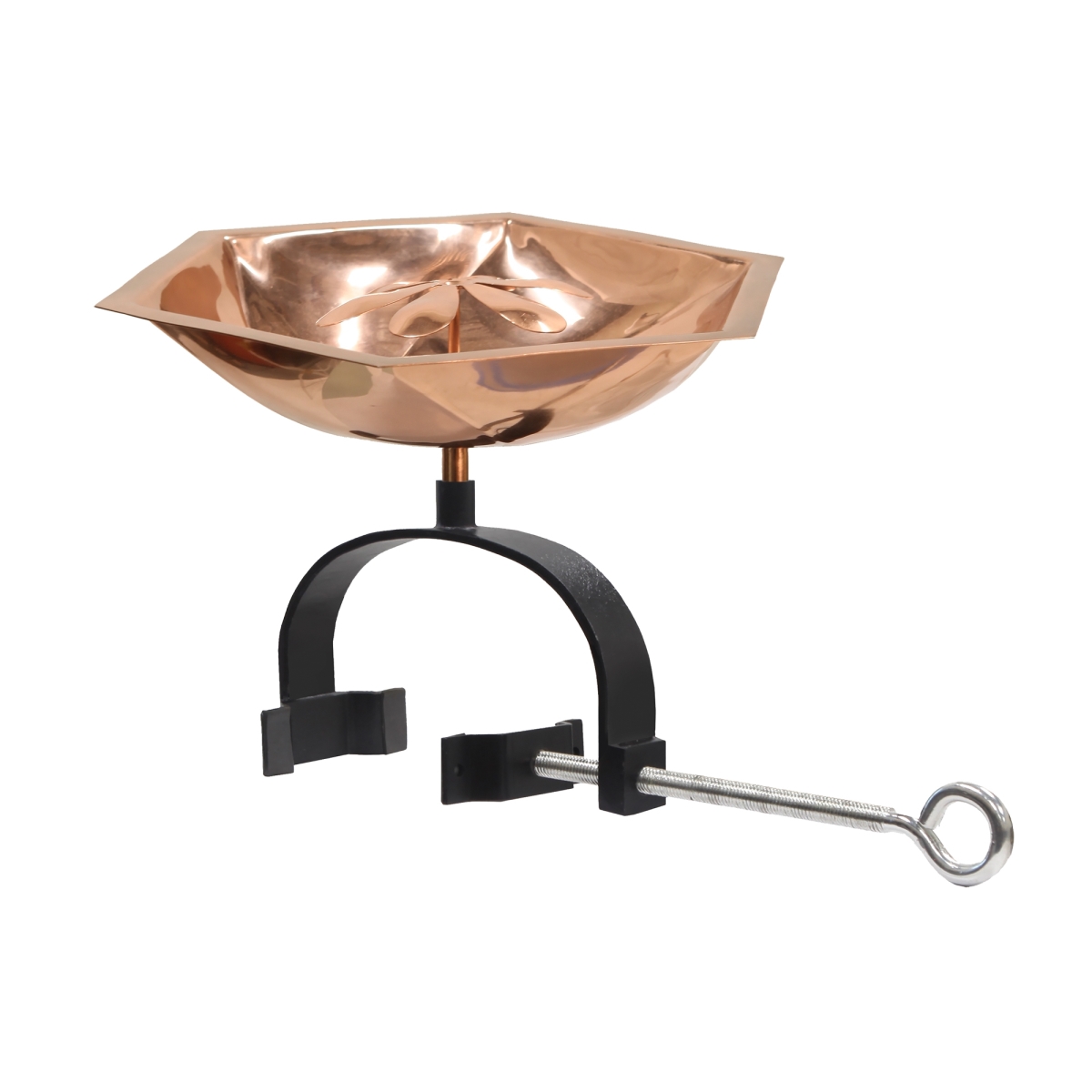 Picture of Achla BB-07-OR2 Bee Fountain & Birdbath - Over Rail Bracket&#44; Stainless Steel - Copper Plated Finish