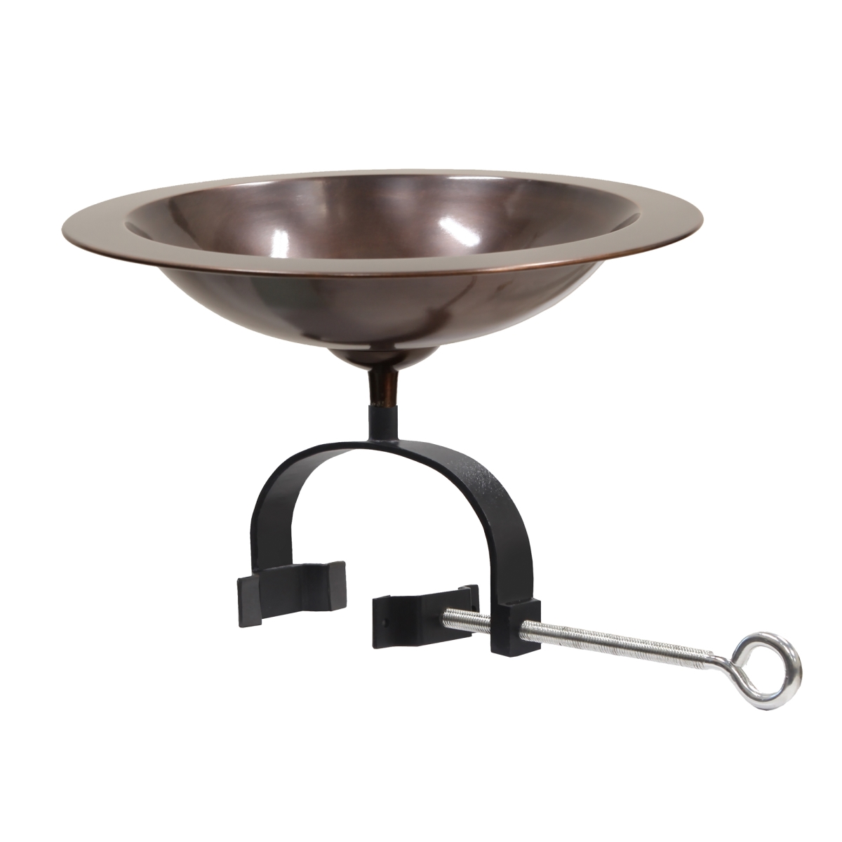 Picture of Achla BB-05-OR2 Classic II Birdbath - Over Rail Bracket&#44; Wrought Iron - Black Powdercoat Finish