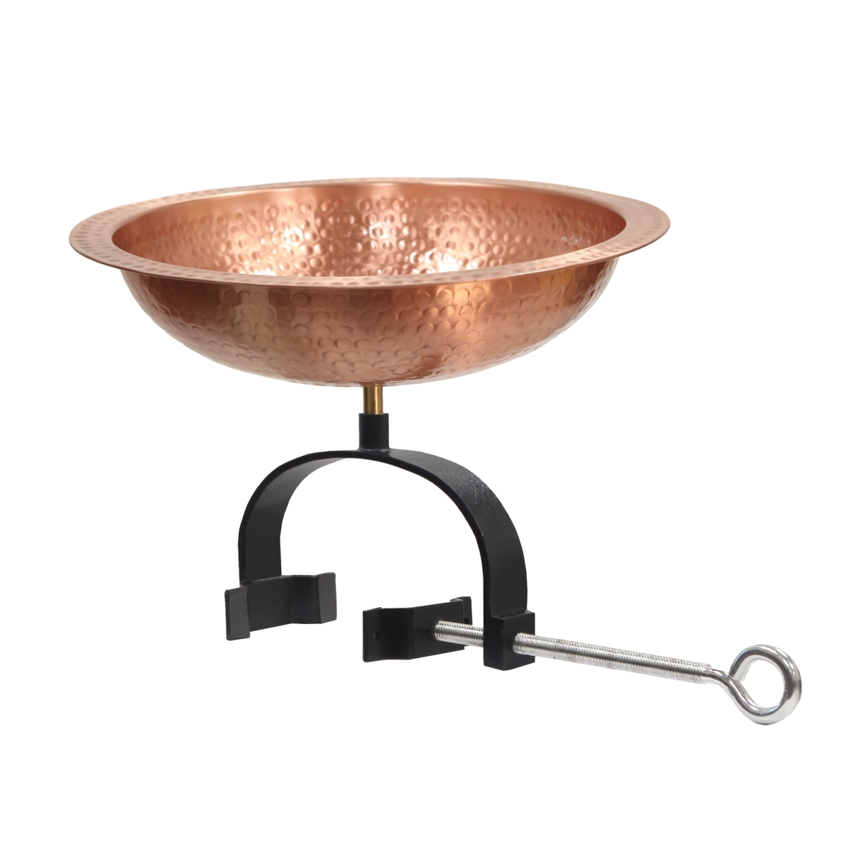 Picture of Achla BBHC-02T-OR2 8.5 in. Hammered Solid Copper Birdbath - Over Rail Bracket&#44; Copper - Satin Copper