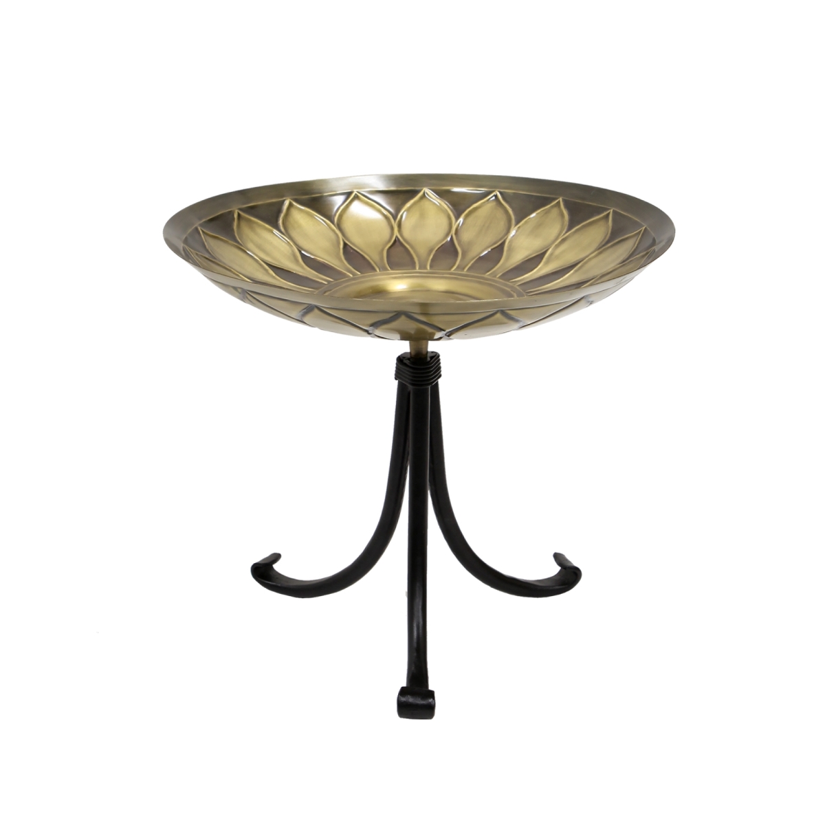 Picture of Achla BB-09-TR2 African Daisy Birdbath - Tripod Stand&#44; Brass - Antique & Patina Finish
