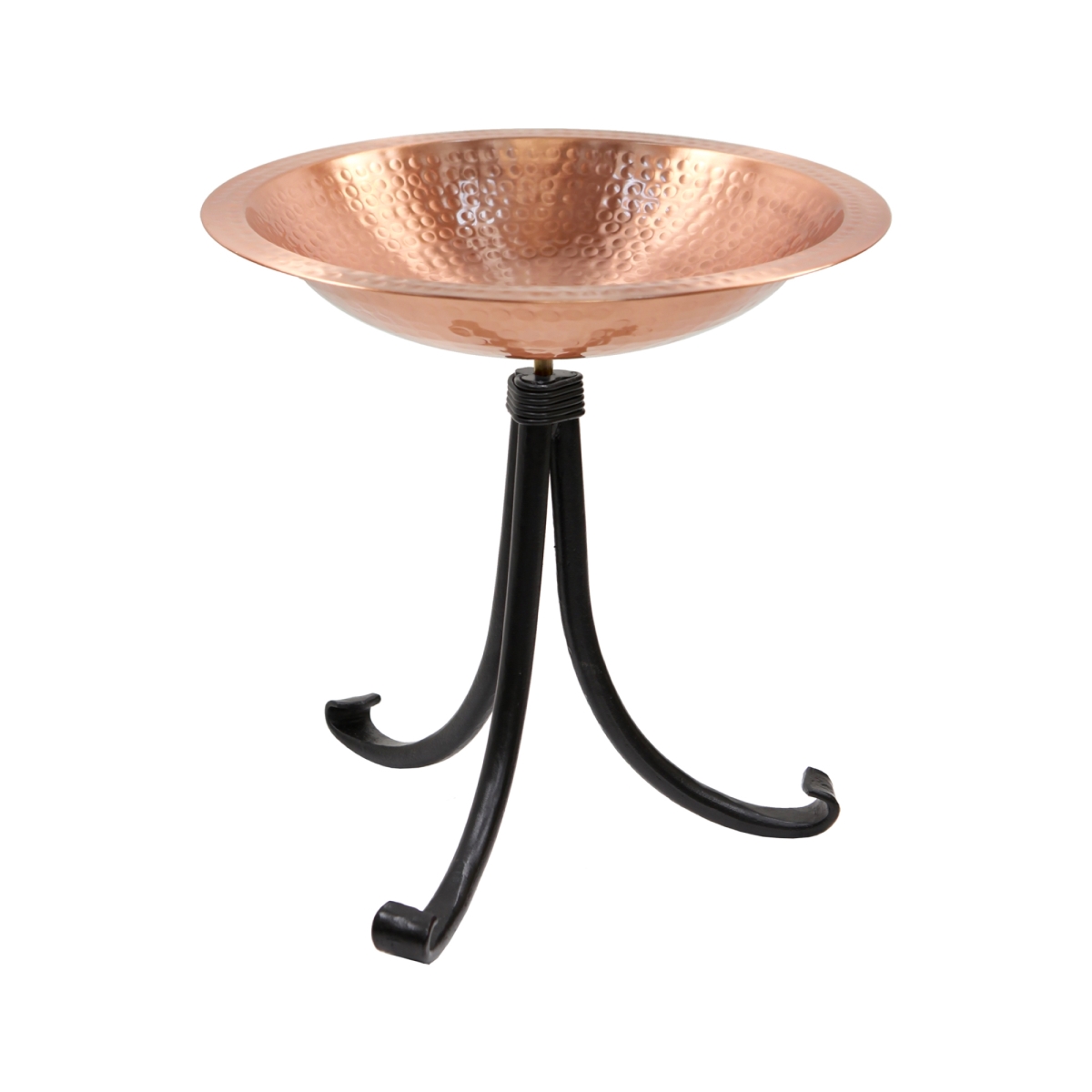 Picture of Achla BBHC-03T-TR2 Hammered Solid Copper Birdbath - Tripod Stand&#44; Copper - Satin Copper