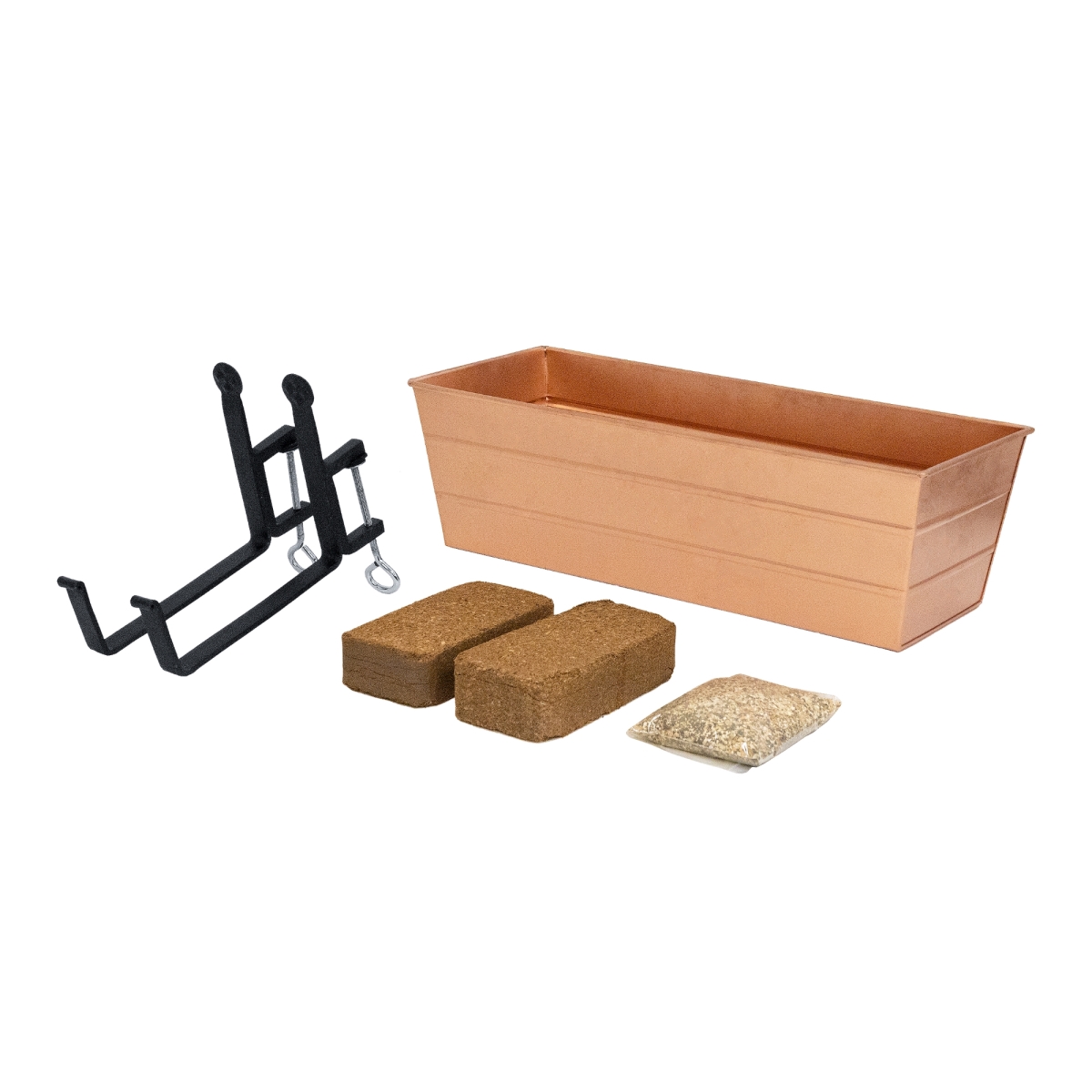 Achla C-20C-RM-GK2 Bloom Box Garden Growing Kit, Medium - Copper with Clamp-On Brackets