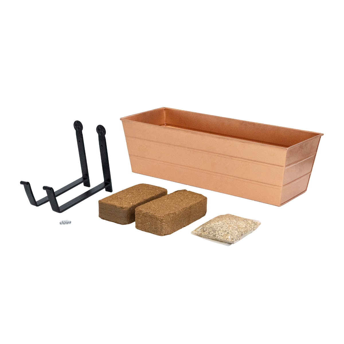 Achla C-20C-WM-GK2 Bloom Box Garden Growing Kit, Medium - Copper with Wall Brackets