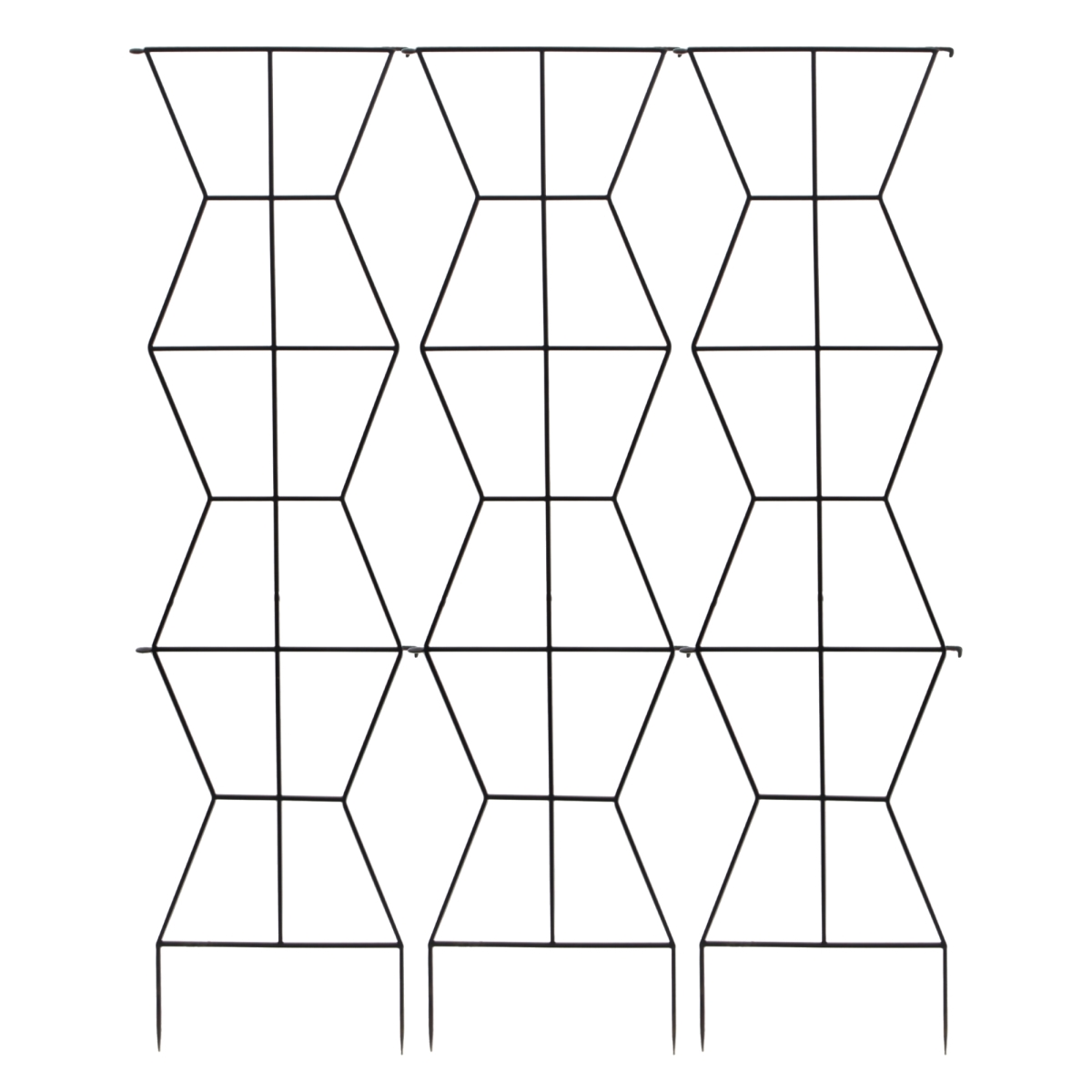 Achla FT-60 Zigzag Screen Trellis, Wrought Iron - Black Powdercoat Finish