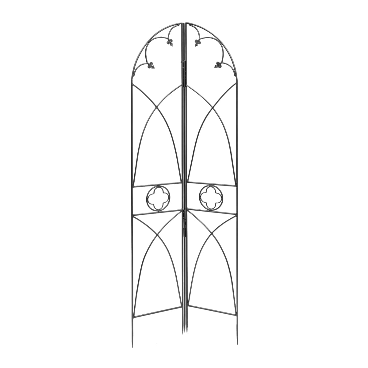 Achla FT-07 Quatrefoil Trellis, Wrought Iron - Black Powdercoat Finish