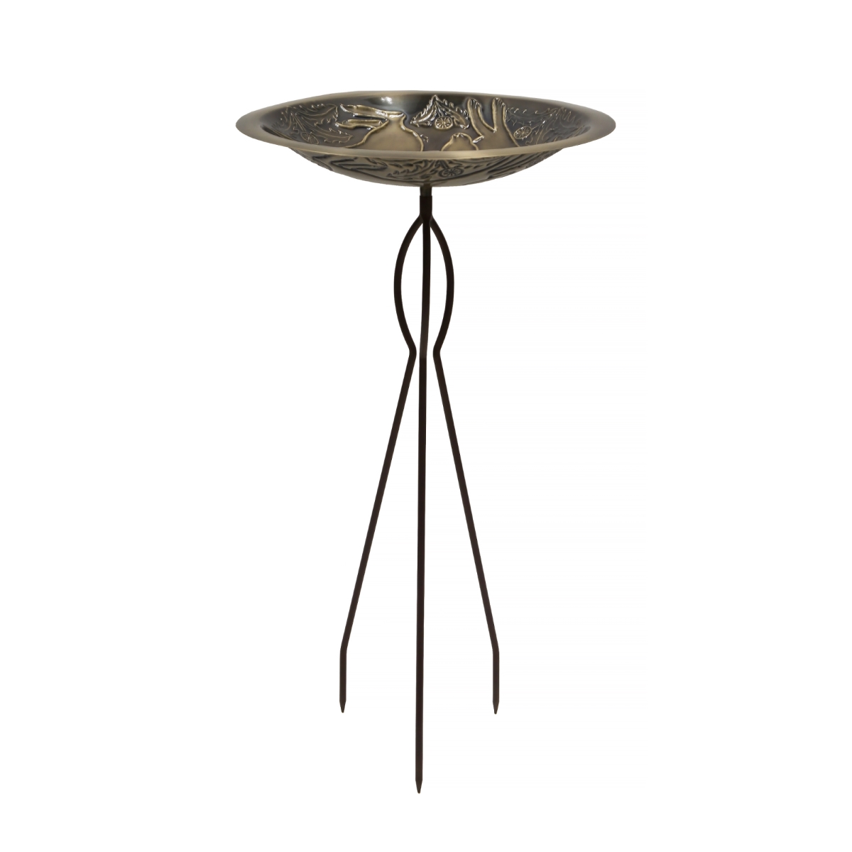 Picture of Achla BB-18-TS Three Hares Birdbath - Stake&#44; Brass - Antique Finish