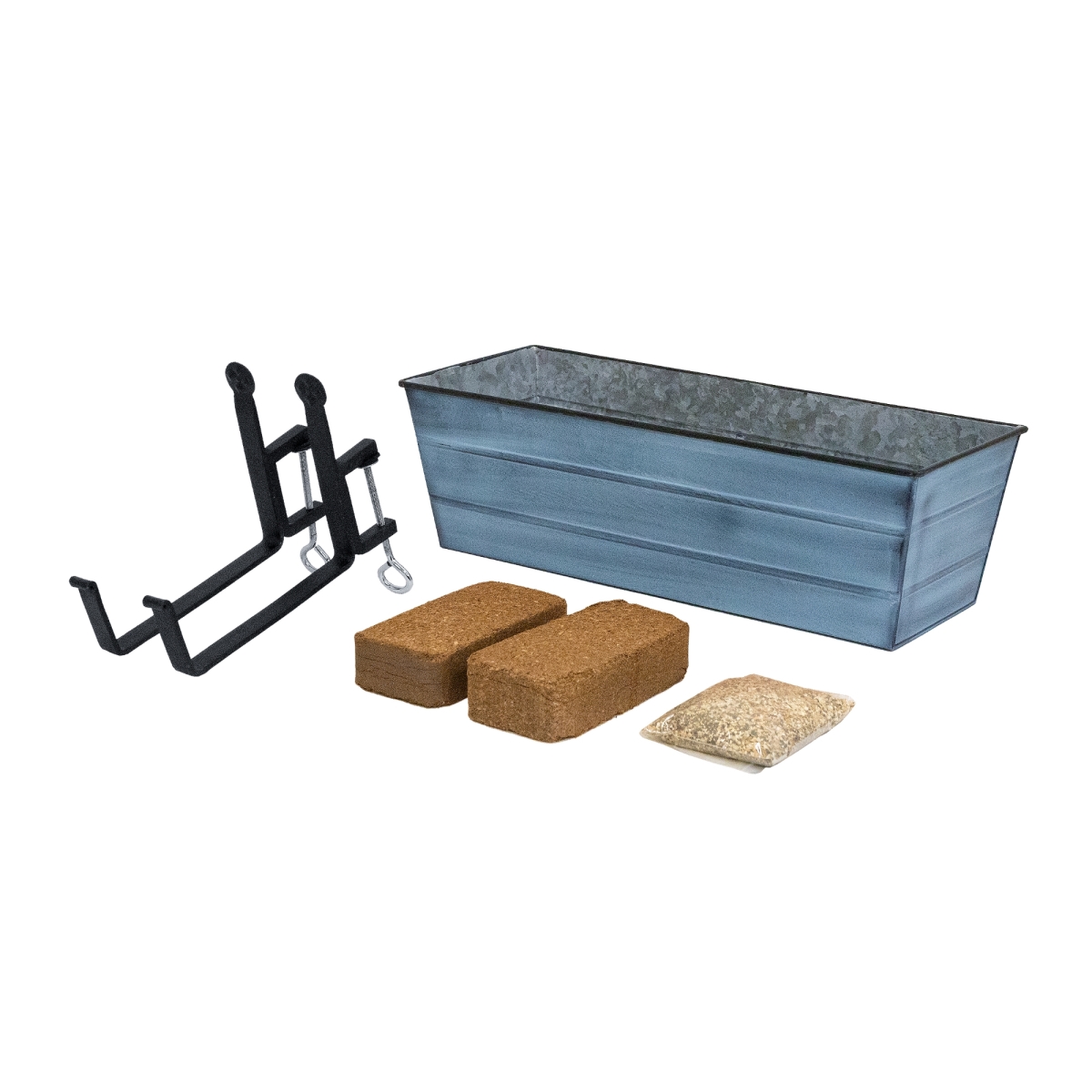 Achla C-20NB-RM-GK2 Bloom Box Garden Growing Kit, Medium - Blue with Clamp-On Brackets