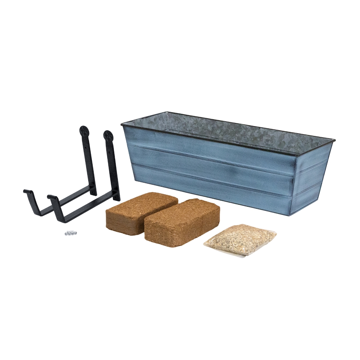 Achla C-20NB-WM-GK2 Bloom Box Garden Growing Kit, Medium - Blue with Wall Brackets