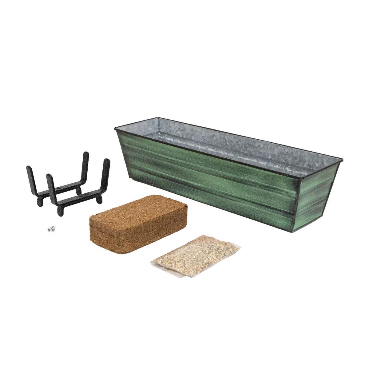Achla C08-K4-GK Bloom Box Garden Growing Kit, Small - Green with Brackets for 2 x 4 Railings