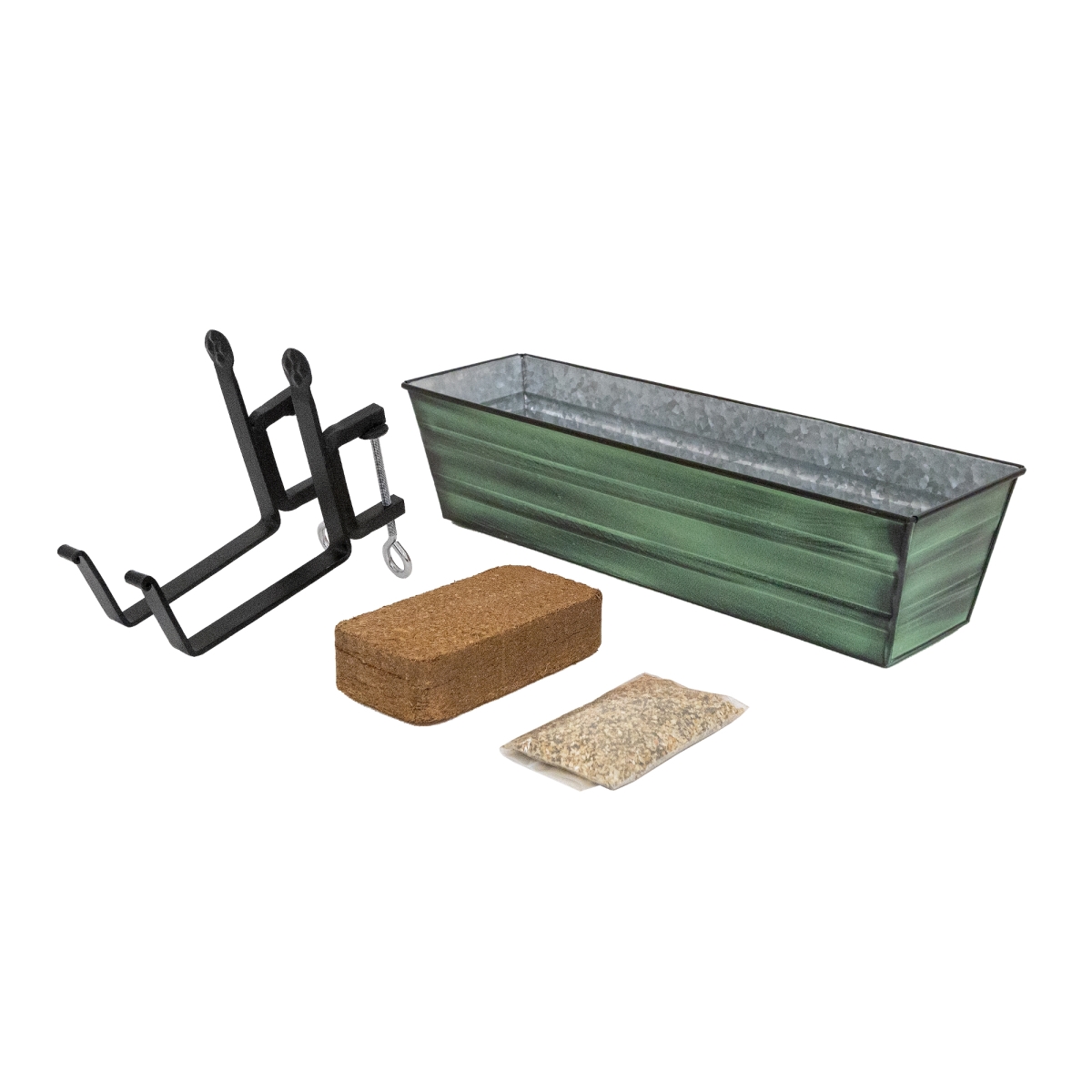 Achla C08-RM-GK Bloom Box Garden Growing Kit, Small - Green with Clamp-On Brackets