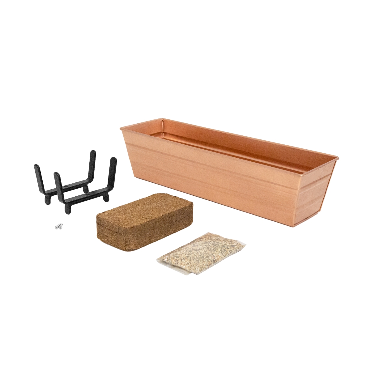 Achla C08C-K4-GK Bloom Box Garden Growing Kit, Small - Copper with Brackets for 2 x 4 Railings