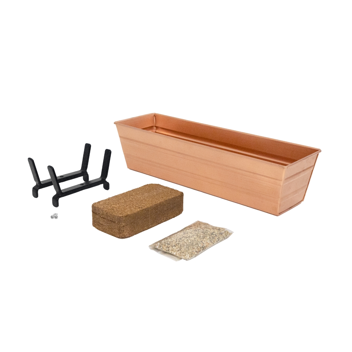 Achla C08C-K6-GK Bloom Box Garden Growing Kit, Small - Copper with Brackets for 2 x 6 Railings