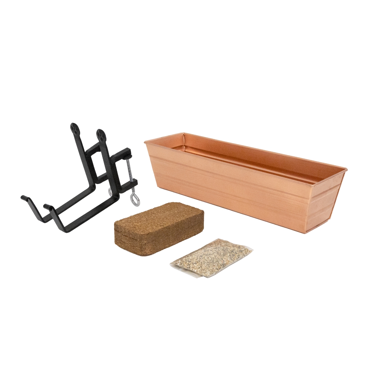 Achla C08C-RM-GK Bloom Box Garden Growing Kit, Small - Copper with Clamp-On Brackets