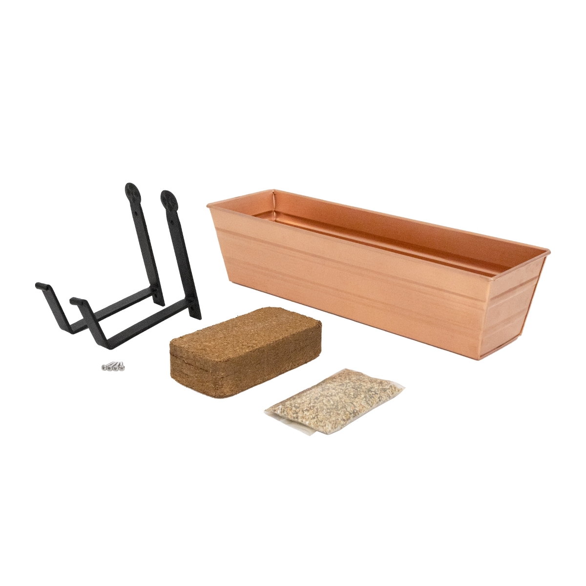 Achla C08C-WM-GK Bloom Box Garden Growing Kit, Small - Copper with Wall Brackets