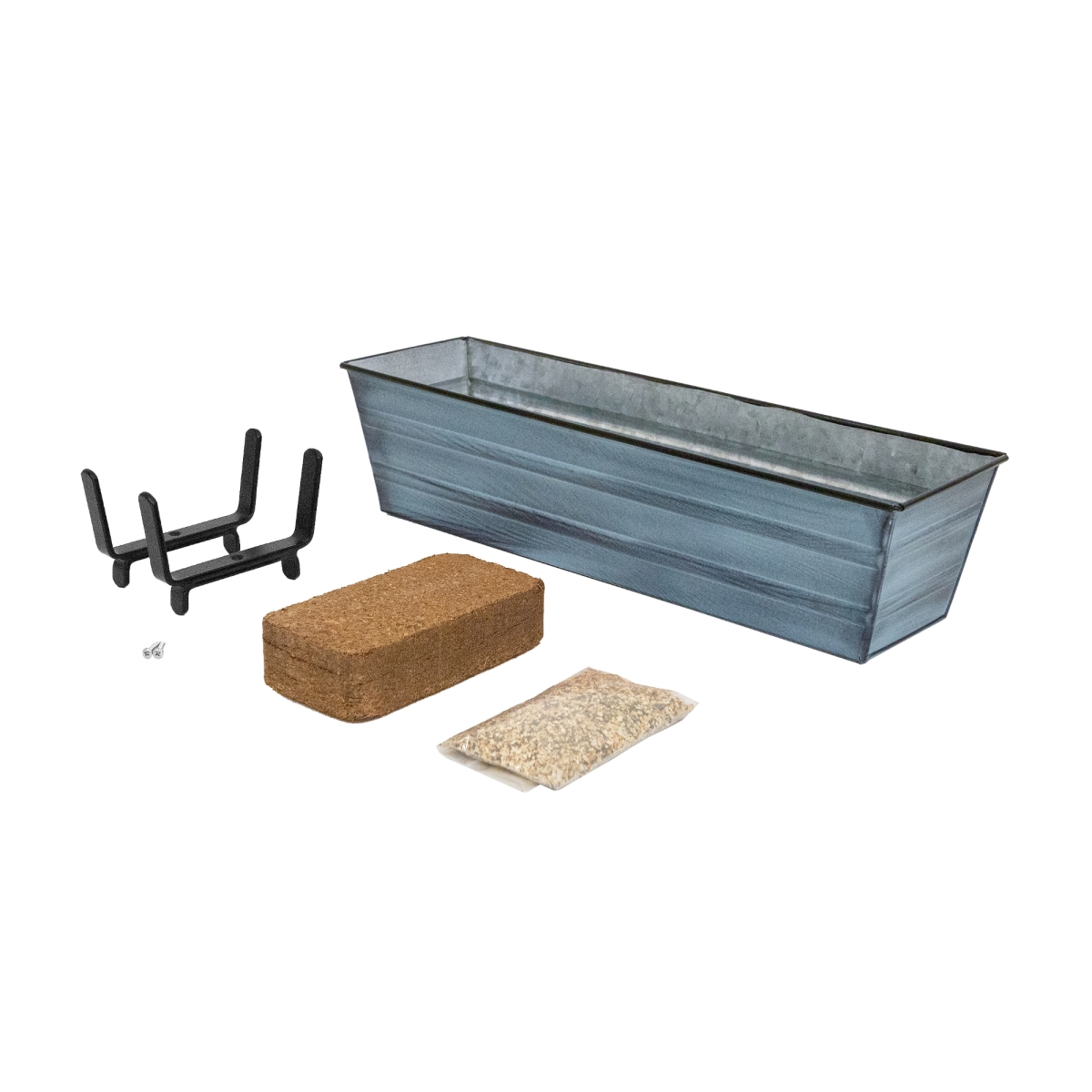 Achla C08NB-K4-GK Bloom Box Garden Growing Kit, Small - Blue with Brackets for 2 x 4 Railings
