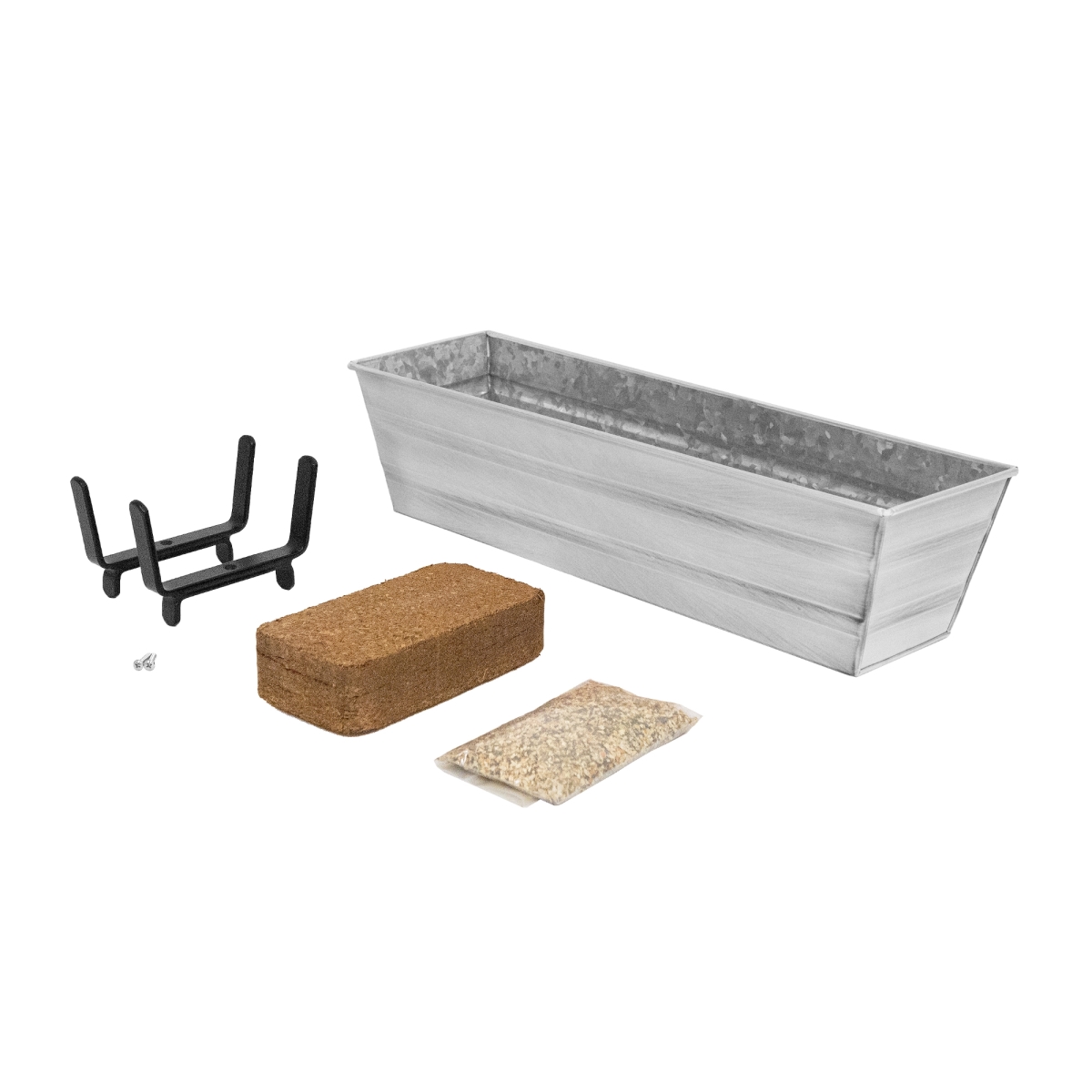 Achla C08W-K4-GK Bloom Box Garden Growing Kit, Small - White with Brackets for 2 x 4 Railings