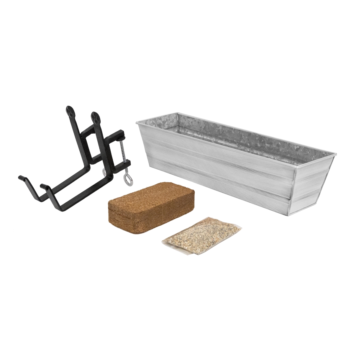 Achla C08W-RM-GK Bloom Box Garden Growing Kit, Small - White with Clamp-On Brackets