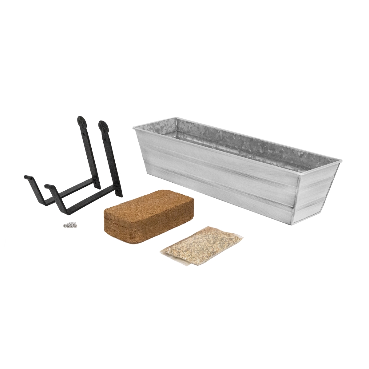 Achla C08W-WM-GK Bloom Box Garden Growing Kit, Small - White with Wall Brackets