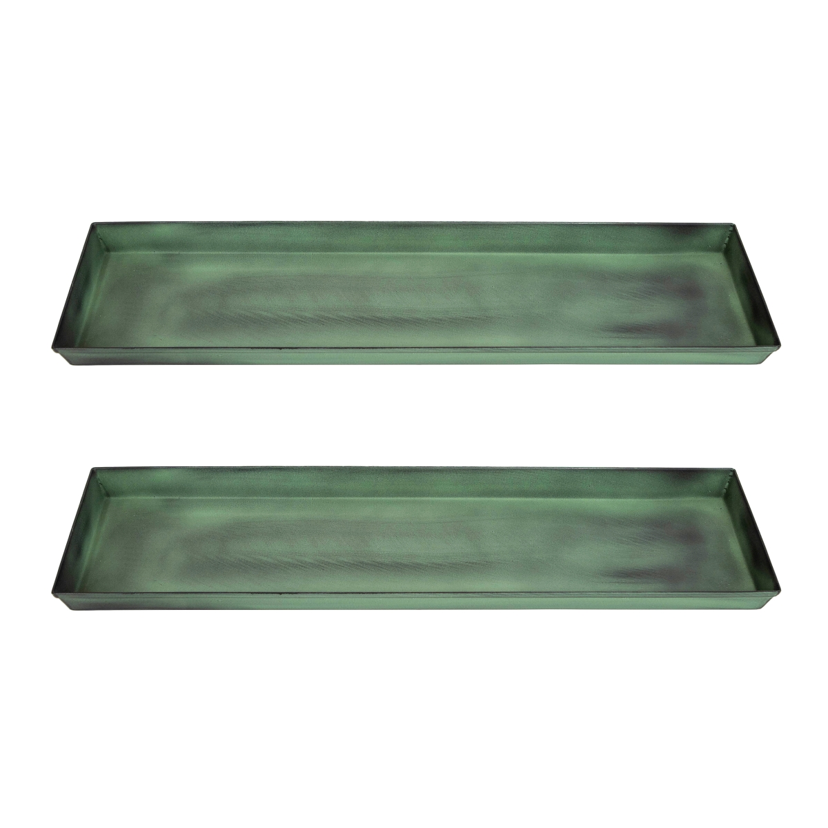 Achla TR-C-08-2 Small Green Flower Box Tray, Pack of 2