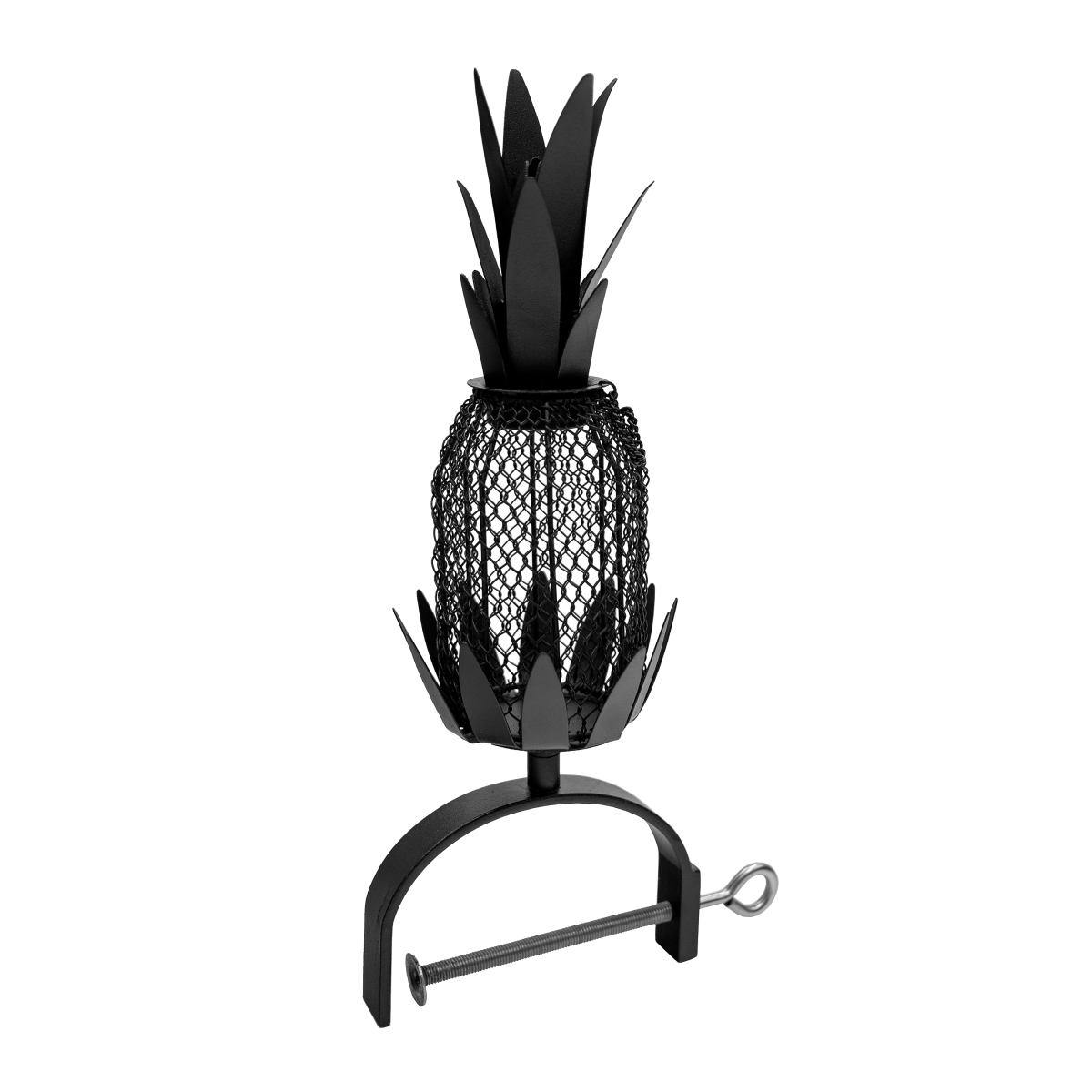Achla VBF-02-OR Railing Pineapple Feeder, Steel Wire Mesh - Black & Nickel Plated