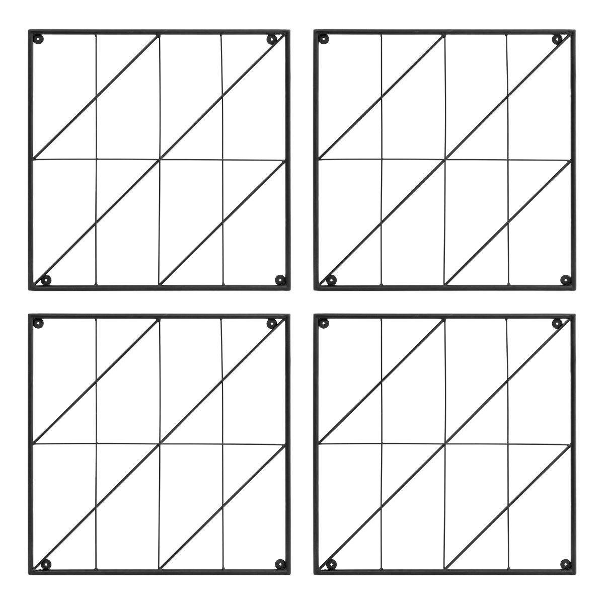 Achla FT-52Z Quilt Block-Diagonals Wall Trellis Panels - 4 Panels