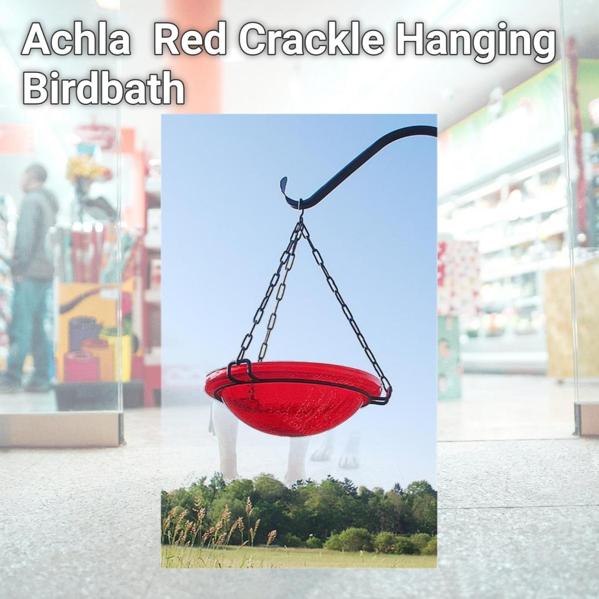 Picture of Achla BBH-02R Red Crackle Hanging Birdbath