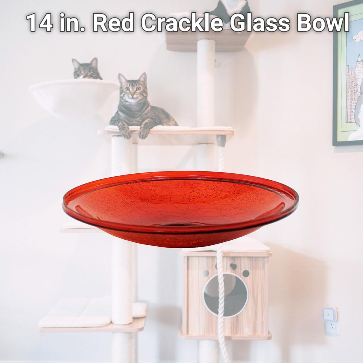 Picture of Achla CGB-14R 14 in. Red Crackle Glass Bowl