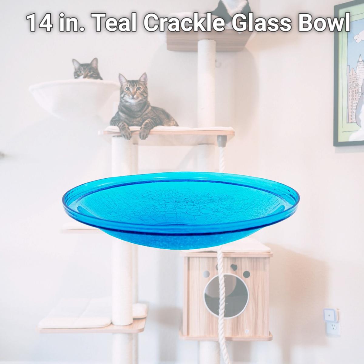 Picture of Achla CGB-14T 14 in. Teal Crackle Glass Bowl