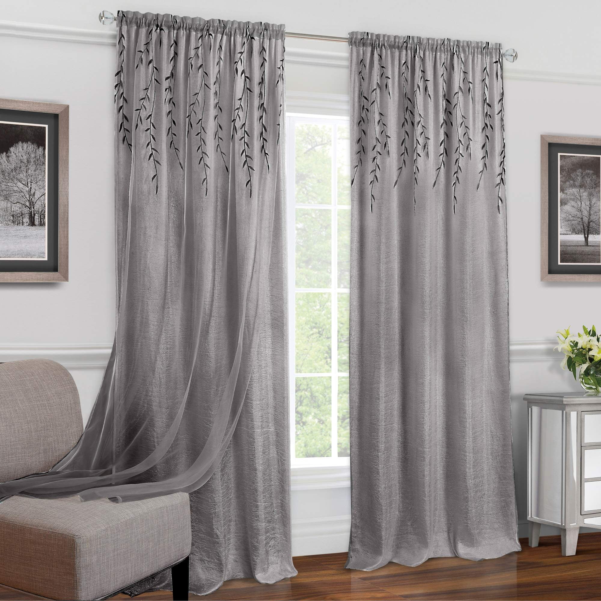 Picture of Achim WIPN84GY06 42 x 84 in. Willow Rod Pocket Window Curtain Panel, Grey