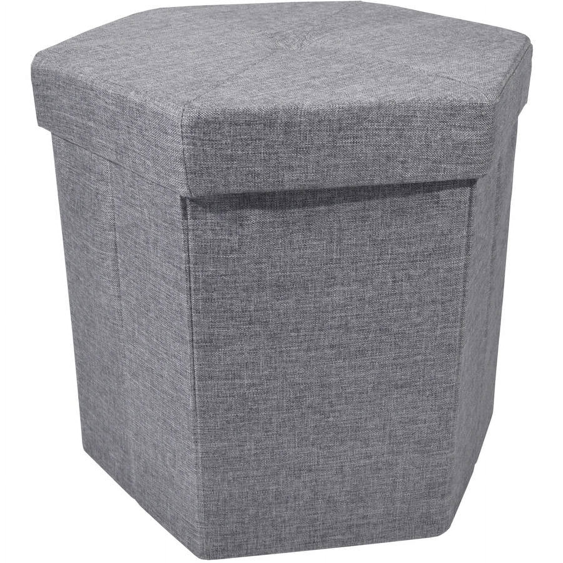 Picture of Achim OTHLN15GY4 15 x 15 x 15 in. Collapsible Hexagon Storage Ottoman&#44; Grey