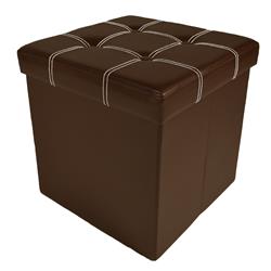 Picture of Achim OTTFL15BR4 15 x 15 x 15 in. Collapsible Tufted Storage Ottoman&#44; Brown