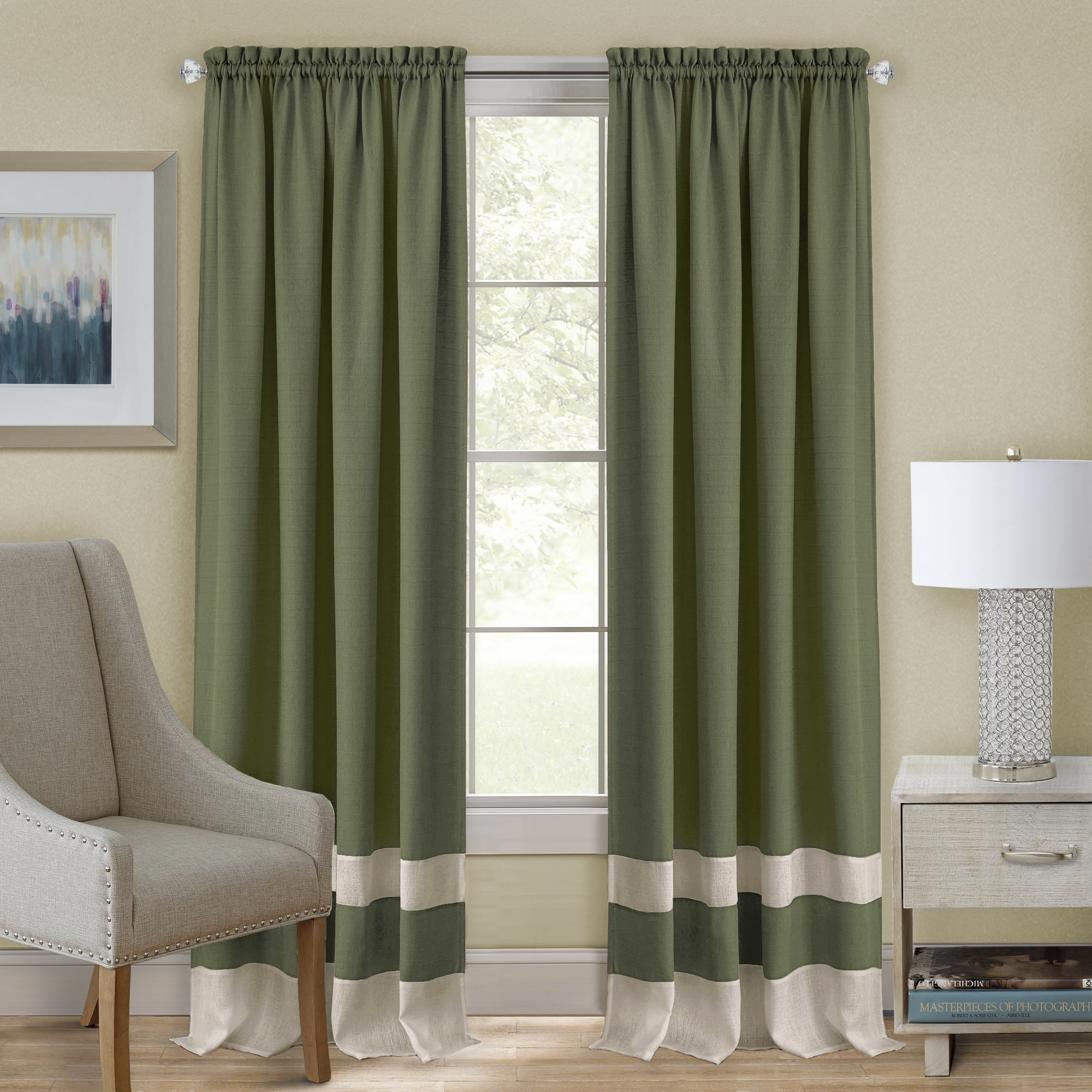 Picture of Achim DRPN84GC06 52 x 84 in. Darcy Rod Pocket Window Curtain Panel - Green & Camel
