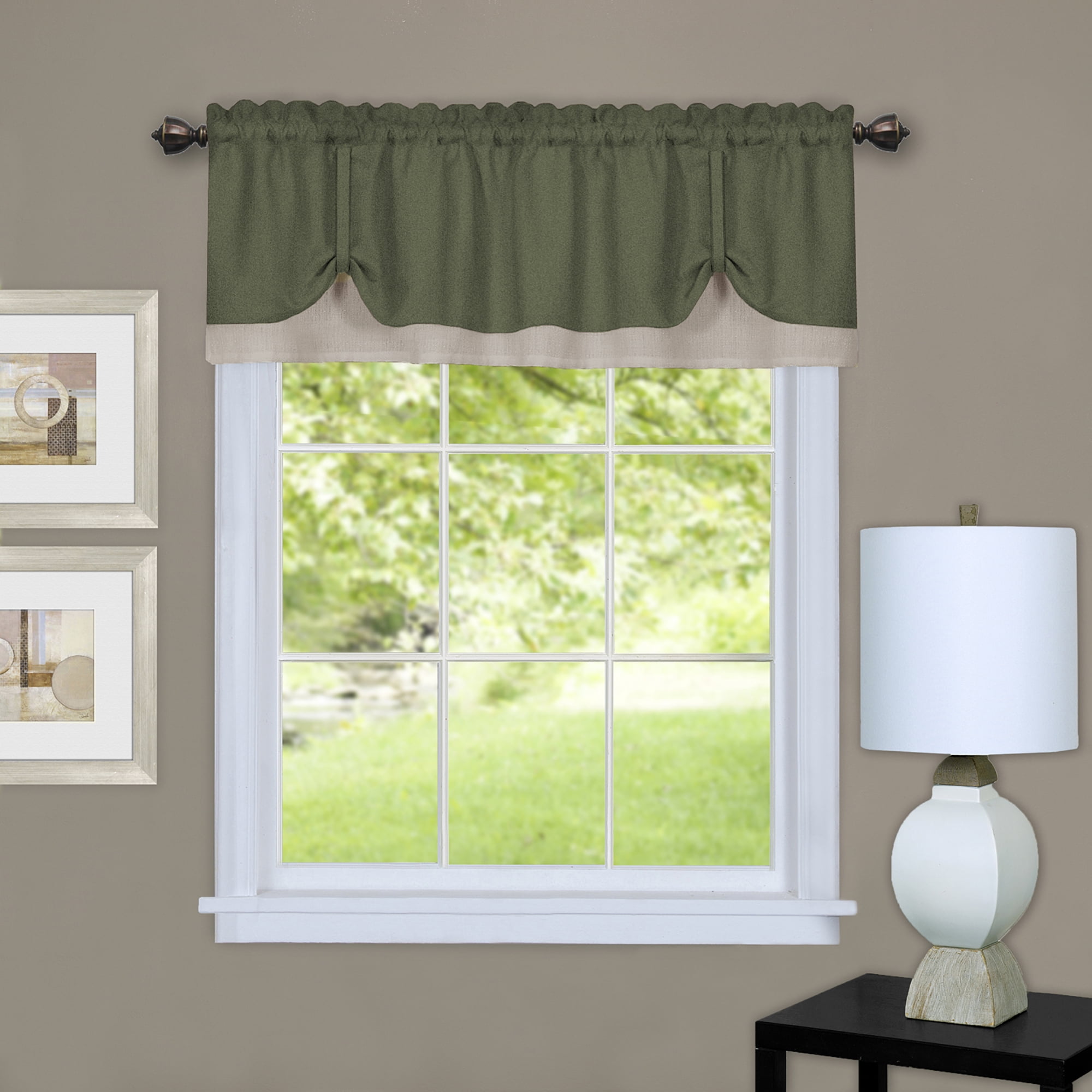 Picture of Achim DRVL14GC12 58 x 14 in. Darcy Window Curtain Valance - Green & Camel