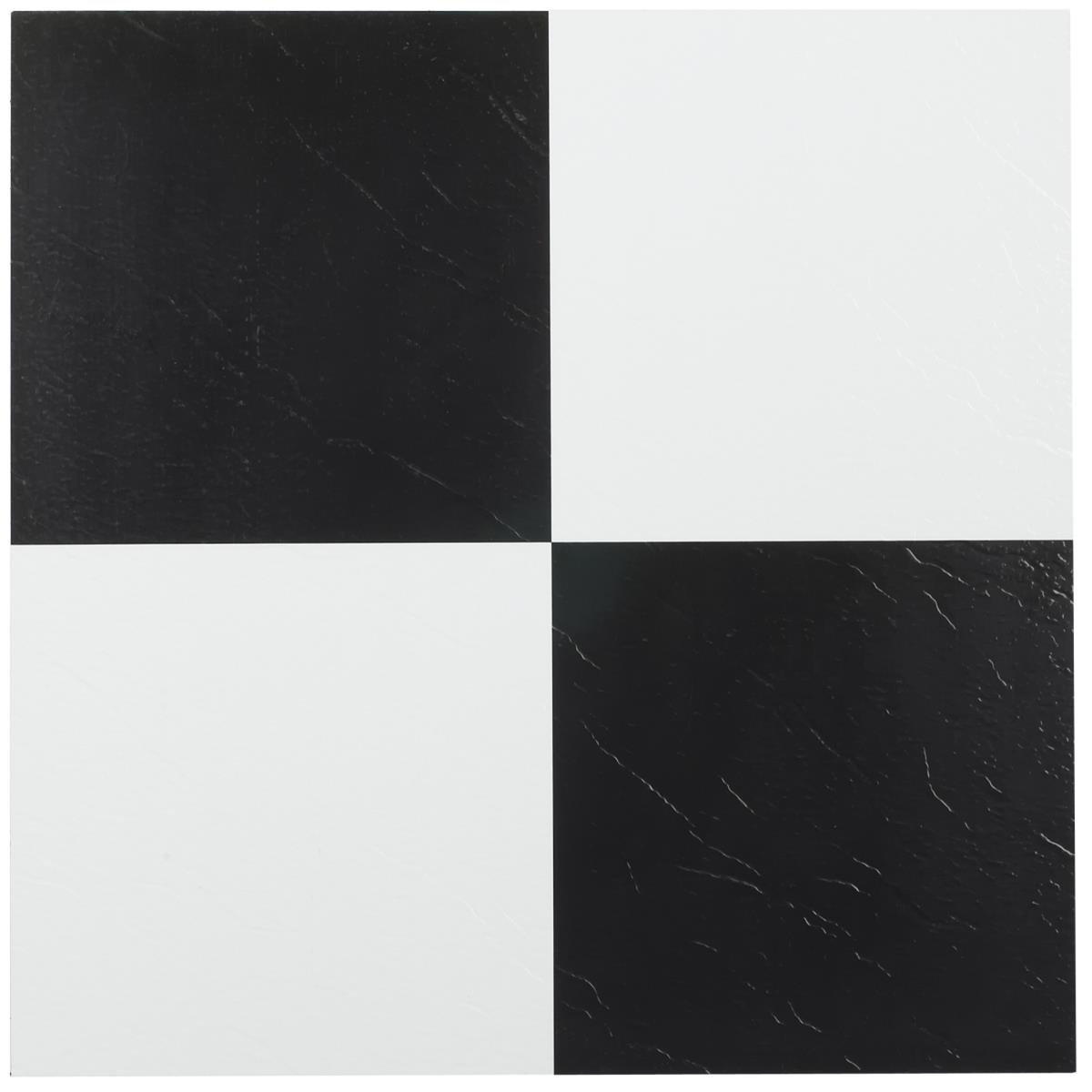 Picture of Achim STT1M10320 12 x 12 in. Sterling Black & White Self Adhesive Vinyl Floor Tile&#44; 20 sq. ft. - 20 Tiles Per Box