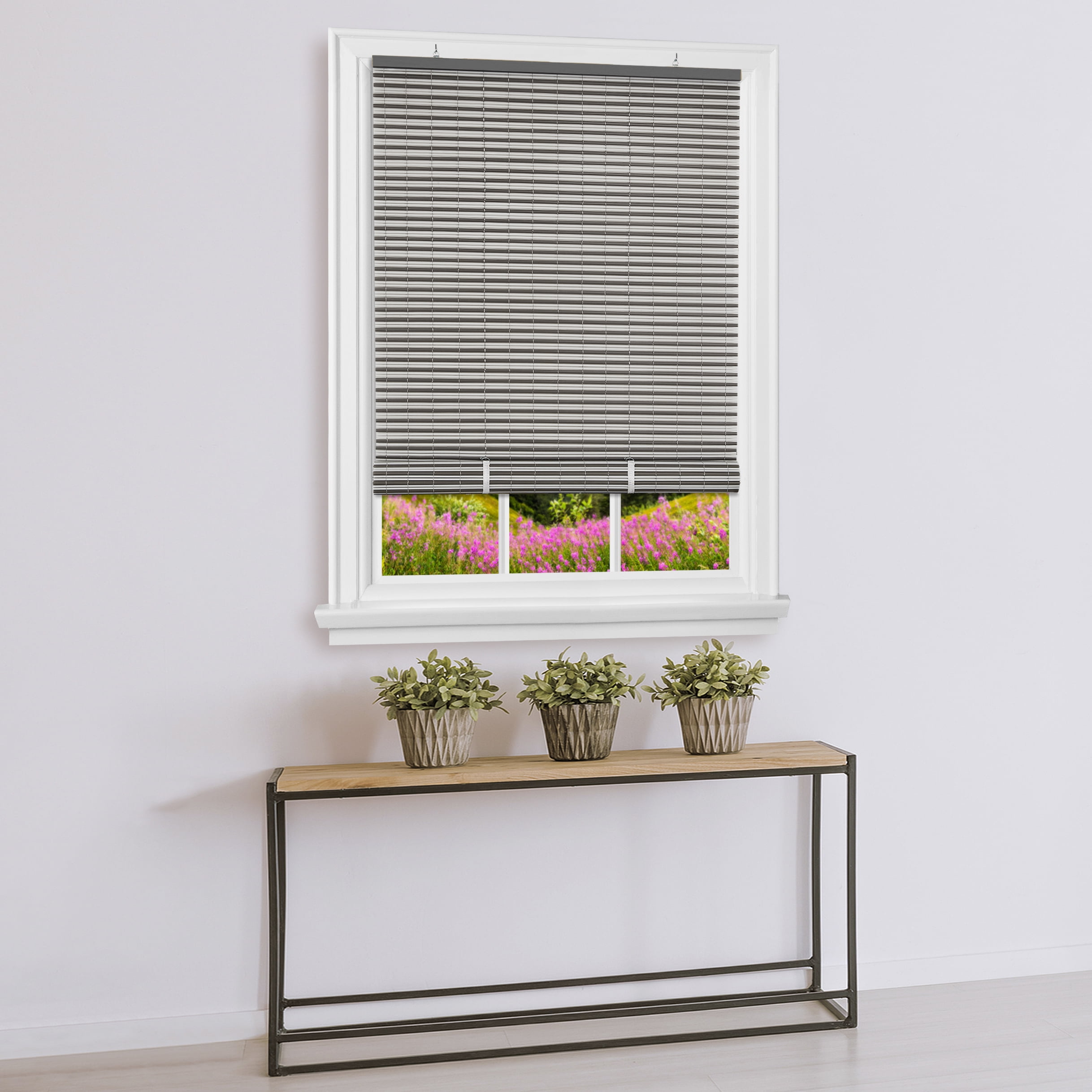 Picture of Achim VRCO36CS06 36 x 72 in. Cordless Veranda Vinyl Roll-Up Blind&#44; Charcoal & Silver