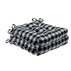Picture of Achim BCCHPDBW12 16 x 15 x 3 in. Buffalo Check Tufted Chair Seat Cushions&#44; Black