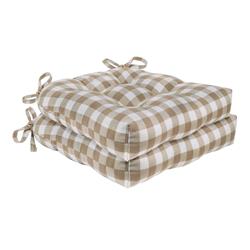 Picture of Achim BCCHPDTP12 16 x 15 x 3 in. Buffalo Check Tufted Chair Seat Cushions&#44; Taupe