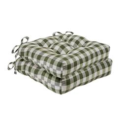 Picture of Achim BCCHPDSG12 16 x 15 x 3 in. Buffalo Check Tufted Chair Seat Cushions&#44; Sage