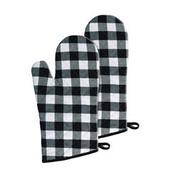 Picture of Achim BCOMITBW36 7 x 13 in. Buffalo Check Oven Mitts&#44; Black