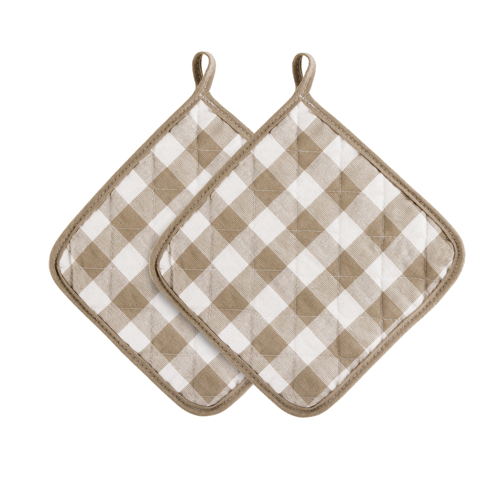 Picture of Achim BCPOTHTP36 8 x 8 in. Buffalo Check Pot Holders&#44; Taupe