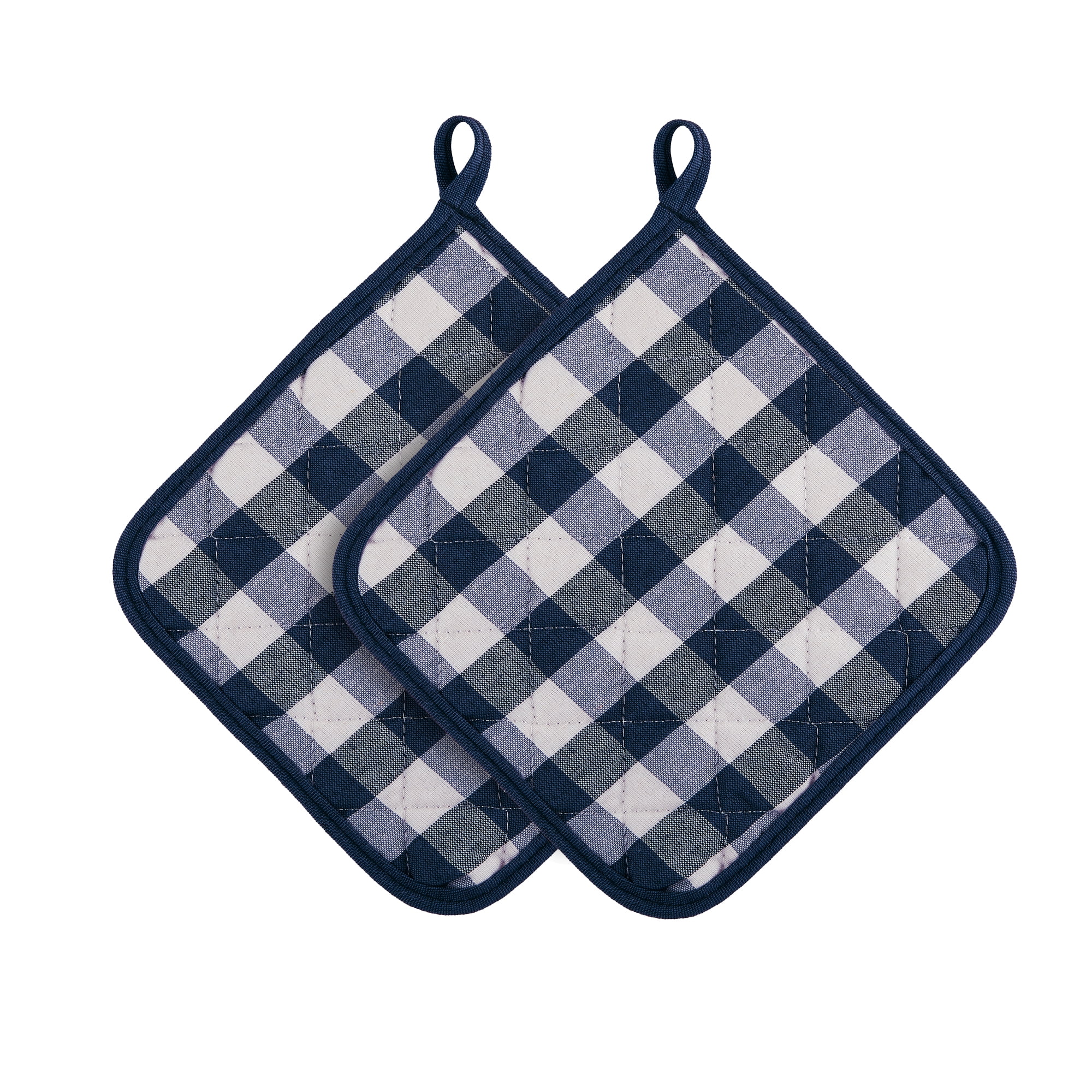 Picture of Achim BCPOTHNY36 8 x 8 in. Buffalo Check Pot Holders&#44; Navy
