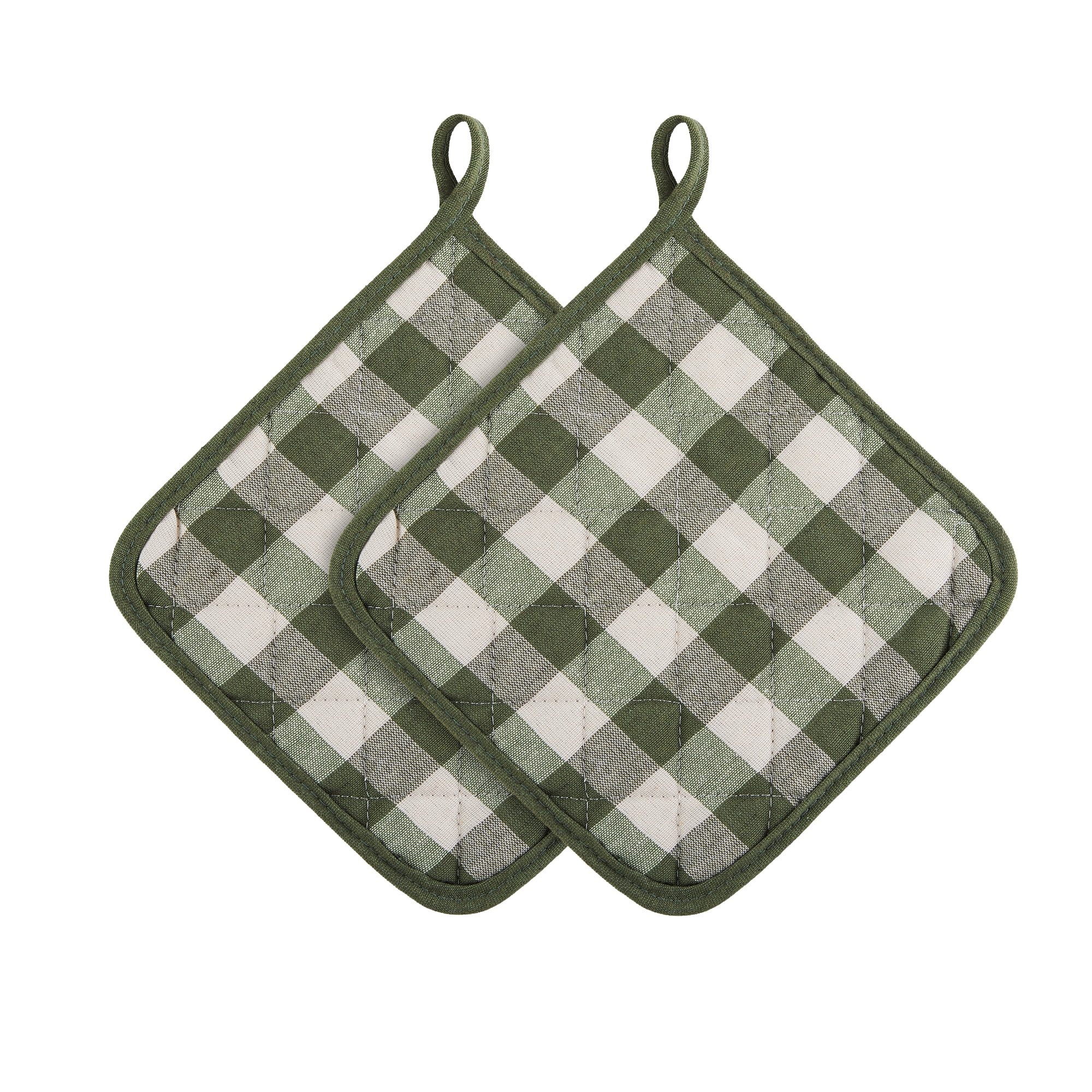 Picture of Achim BCPOTHSG36 8 x 8 in. Buffalo Check Pot Holders&#44; Sage