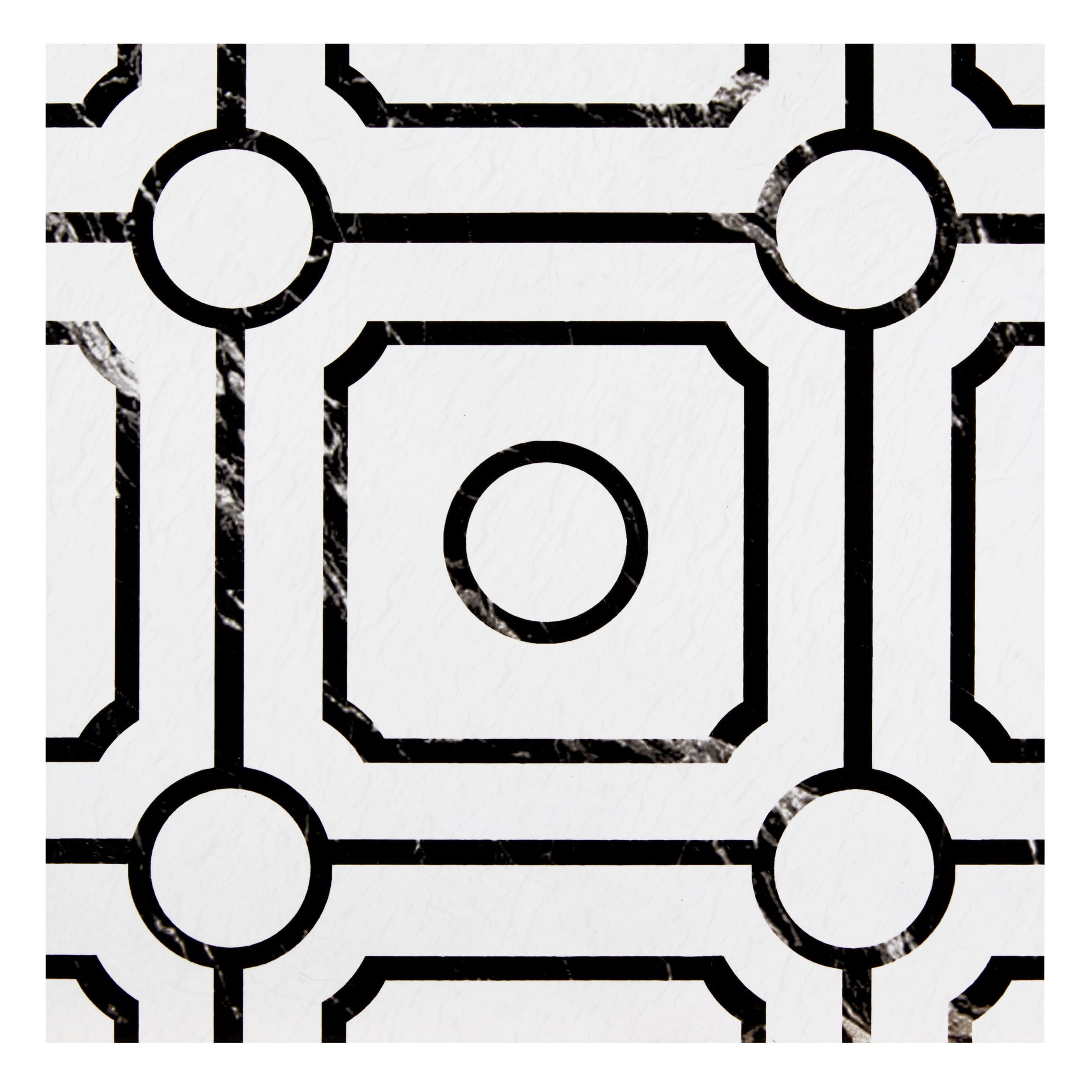 Picture of Achim RTFTV60920 12 x 12 in. Luxury Flooring Retro Self Adhesive Peel & Stick Vinyl Floor Tiles&#44; Black & White